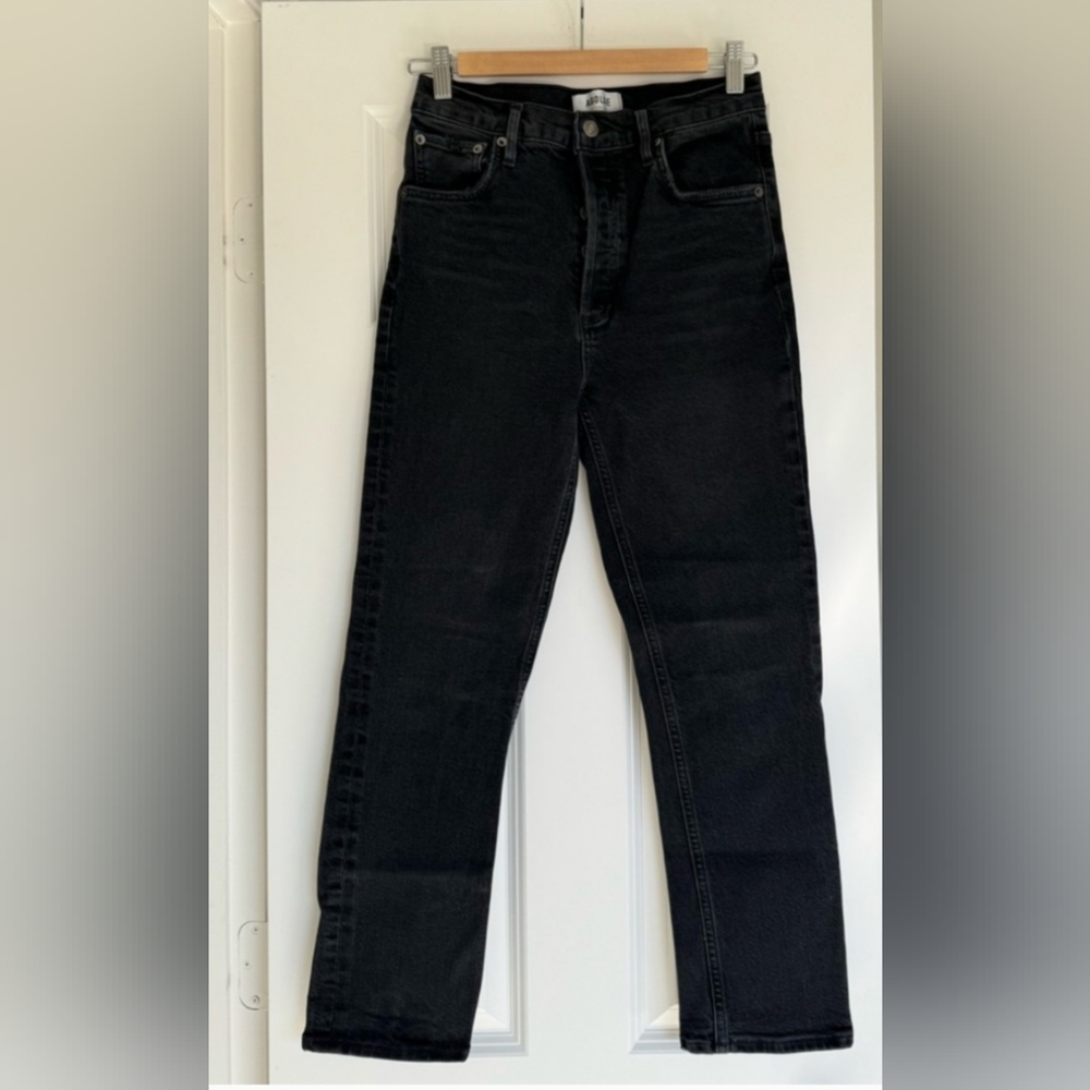Agolde Riley High Rise Black Jeans - Picture 3 of 6